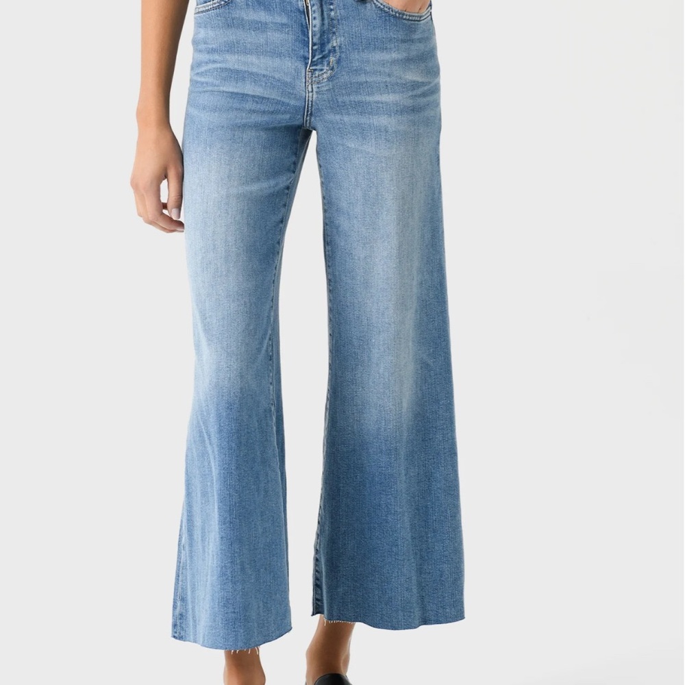 Frame Denim Le Palazzo Crop in Wavey Modern Chew